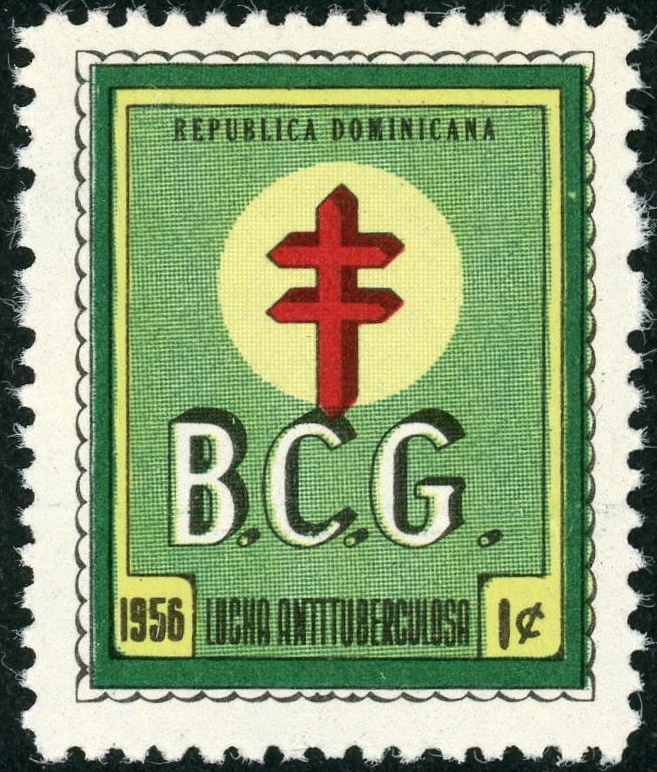 ワクチンに関する切手6：ドミニカ共和国（1956年発行）—BCGワクチンの接種
