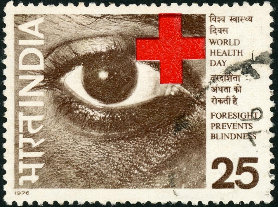 「眼の健康」に関する切手紹介1：インド（1976年発行）—予防の重要性
